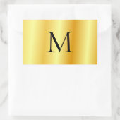 Aangepaste Faux Gold Modern Elegant Monogram Sjabl Rechthoekige Sticker (Tas)