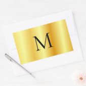 Aangepaste Faux Gold Modern Elegant Monogram Sjabl Rechthoekige Sticker (Envelop)