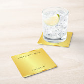 Aangepaste Faux Gold Modern Elegant Sjabloon Kartonnen Onderzetters (Insitu)