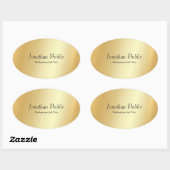 Aangepaste Faux Gold Modern Script Glamour-Sjabloo Ovale Sticker (Vel)