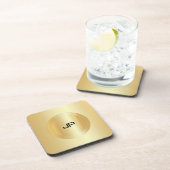 Aangepaste Faux Gold Monogram Glam Sjabloon Bier Onderzetter (Rechterzijde)