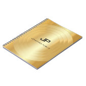 Aangepaste Faux Gold Monogram Glamoureuze Sjabloon Notitieboek (Linkerzijde)