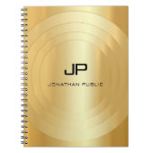 Aangepaste Faux Gold Monogram Glamoureuze Sjabloon Notitieboek (Voorkant)