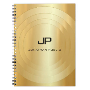 Aangepaste Faux Gold Monogram Glamoureuze Sjabloon Notitieboek