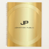 Aangepaste Faux Gold Monogram Glamoureuze Sjabloon Planner (Voorkant)