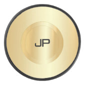 Aangepaste Faux Gold Monogram Sjabloon Trendy Hockey Puck (Voorkant)