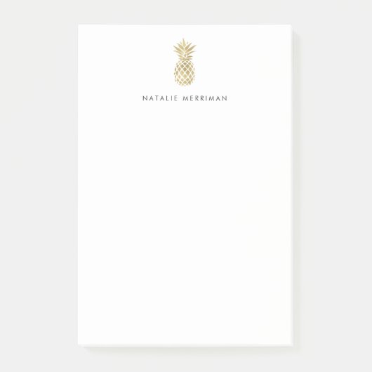 Aangepaste Faux Gold Pineappel Post-it® Notes (Voorkant)