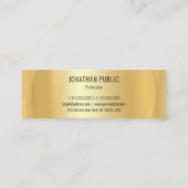 Aangepaste Faux Gold Professional Moderne Sjabloon Mini Visitekaartje (Achterkant)