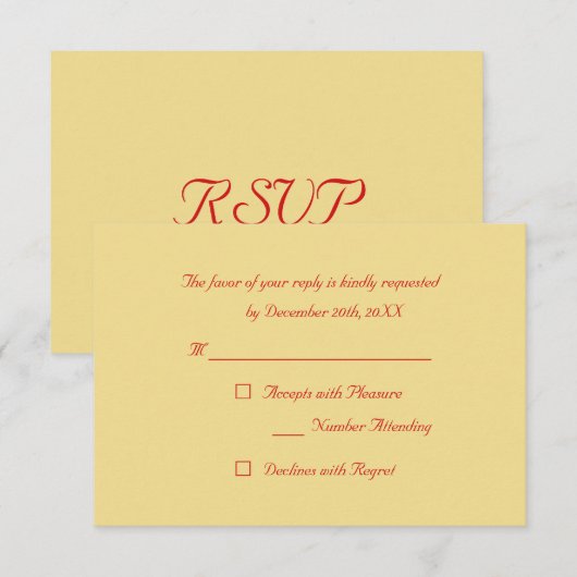 Aangepaste Faux Gold Red Elegant kerstparty RSVP (Voorkant / Achterkant)