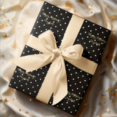 Aangepaste Faux Gold Script Black en White Polka D Cadeaupapier