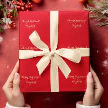 Aangepaste Faux Gold Script Merry Christmas Red-ch