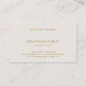 Aangepaste Faux Gold Text Elegant Eenvoudige Moder Visitekaartje (Achterkant)