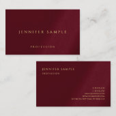 Aangepaste Faux Gold Text Luxury Premium Linen Visitekaartje (Voorkant / Achterkant)