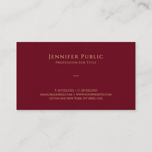 Aangepaste Faux Gold Text Script Luxury Premium Th Visitekaartje (Achterkant)