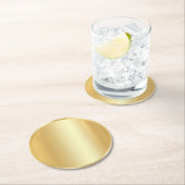 Aangepaste Faux Gold Trendy Moderne Blank Sjabloon Ronde Kartonnen Onderzetter (Insitu)