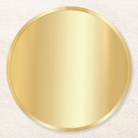 Aangepaste Faux Gold Trendy Moderne Blank Sjabloon Ronde Kartonnen Onderzetter (Voorkant)