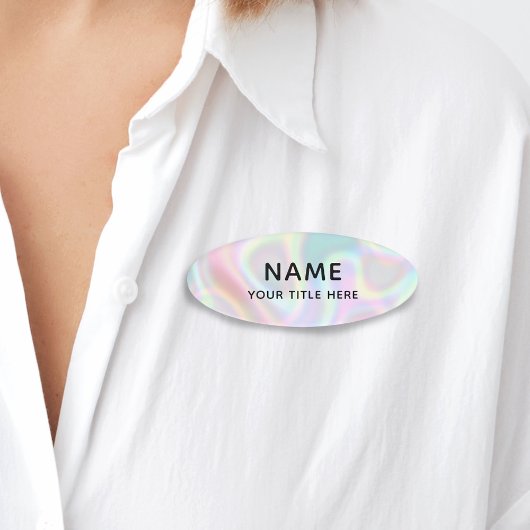 Aangepaste faux-holografische eenvoudige moderne t naambadge