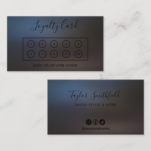 Aangepaste Faux Holographic Black Loyalty-Kaart Visitekaartje (Voorkant / Achterkant)