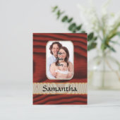 Aangepaste faux hout foto sjabloon briefkaart (Staand voorkant)