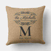 Aangepaste faux jute patroon Stijlvol trendy welko Buitenkussen (Achterkant)