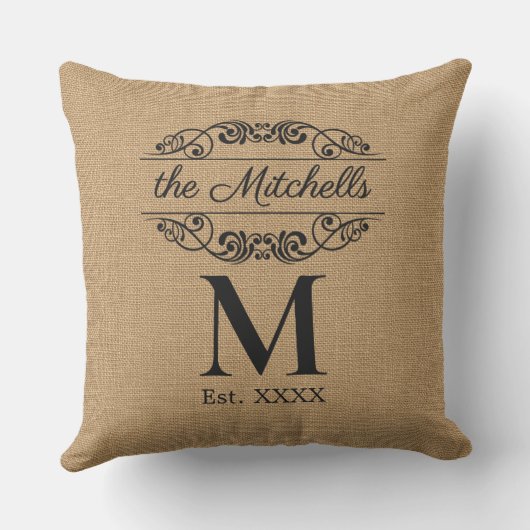 Aangepaste faux jute patroon Stijlvol trendy welko Buitenkussen (Achterkant)