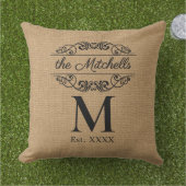 Aangepaste faux jute patroon Stijlvol trendy welko Buitenkussen (Gras)