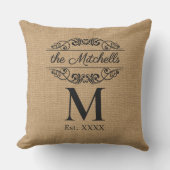 Aangepaste faux jute patroon Stijlvol trendy welko Buitenkussen (Voorkant)