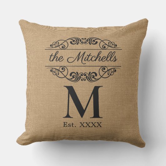 Aangepaste faux jute patroon Stijlvol trendy welko Buitenkussen (Voorkant)