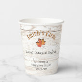Aangepaste Faux Leaf Cutout Maple Syrup Papieren Bekers (Achterkant)