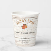 Aangepaste Faux Leaf Cutout Maple Syrup Papieren Bekers (Voorkant)
