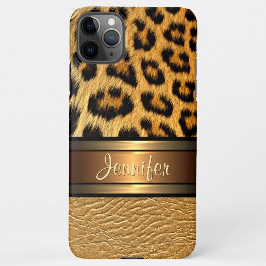 Aangepaste Faux Leopard Skin Pattern iPhone 12 iPhone Hoesje (Achterkant)