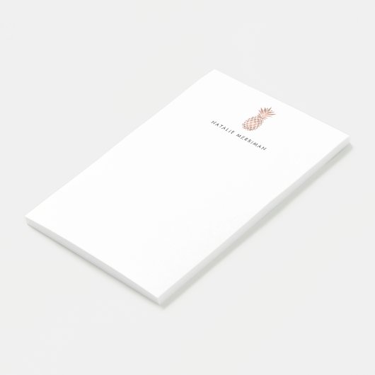 Aangepaste Faux Roos Gold Pineappel Post-it® Notes (Schuin)