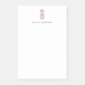 Aangepaste Faux Roos Gold Pineappel Post-it® Notes (Voorkant)