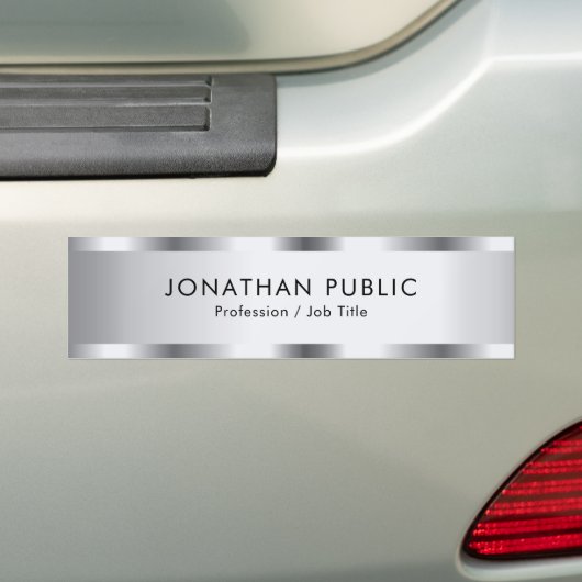 Aangepaste Faux Silver Glamoureuze Elegant Sjabloo Bumpersticker (Op auto)