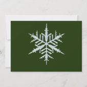 Aangepaste Faux Silver Snowflakes op donkerbos Gro Feestdagenkaart (Achterkant)