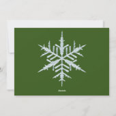 Aangepaste Faux Silver Snowflakes op donkerbos Gro Feestdagenkaart (Achterkant)