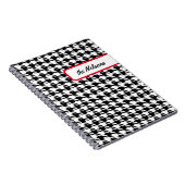 Aangepaste Faux Tab Classic Houndstooth Notitieboek (Rechterzijde)