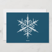 Aangepaste faux-zilversneeuwvlokken op donkerblauw feestdagenkaart (Achterkant)