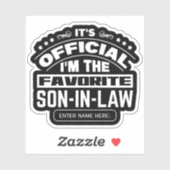 Aangepaste favoriete schoonzoon Officieel grappige Sticker (Vel)