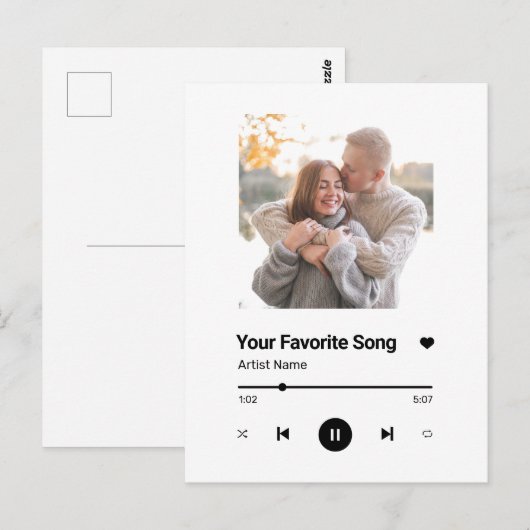 Aangepaste favoriete Song One-foto Briefkaart (Voorkant / Achterkant)