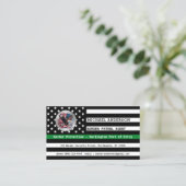 Aangepaste federale wetshandhaving Thin Green Line Visitekaartje (Staand voorkant)