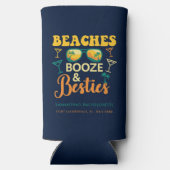 Aangepaste feest voor vrijgezellenparty Stranden D Seltzer Blikjeskoeler (Achterkant)