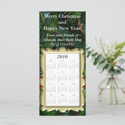 Aangepaste feestagenda Kaart, Kerstmis/Nieuw jaar (Staand voorkant)