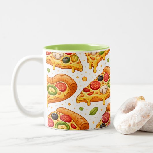 Aangepaste feestbeker tweekleurige koffiemok (Met donut)