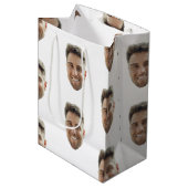Aangepaste feestcadeautas met gezicht medium cadeauzakje (Voorkant Gekanteld)