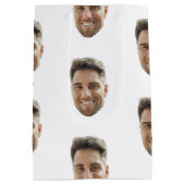 Aangepaste feestcadeautas met gezicht medium cadeauzakje (Achterkant)