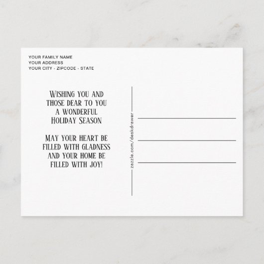 Aangepaste feestdag — Groet Briefkaart (Achterkant)