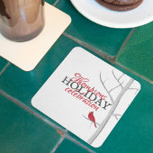 Aangepaste feestdag in Red Kardinaal Winter Woodla Kartonnen Onderzetters