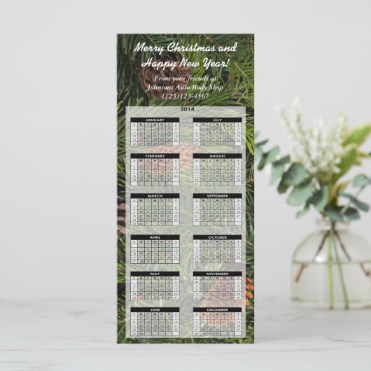 Aangepaste feestdag, Kaart 2014-agenda (Staand voorkant)