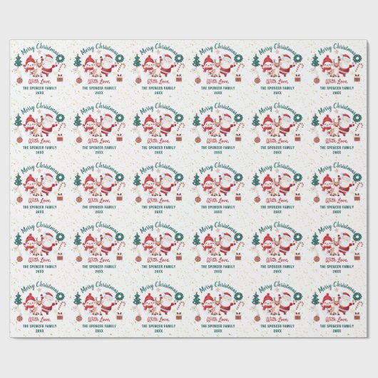 Aangepaste feestdag kerstmis cadeaupapier (Vlak)